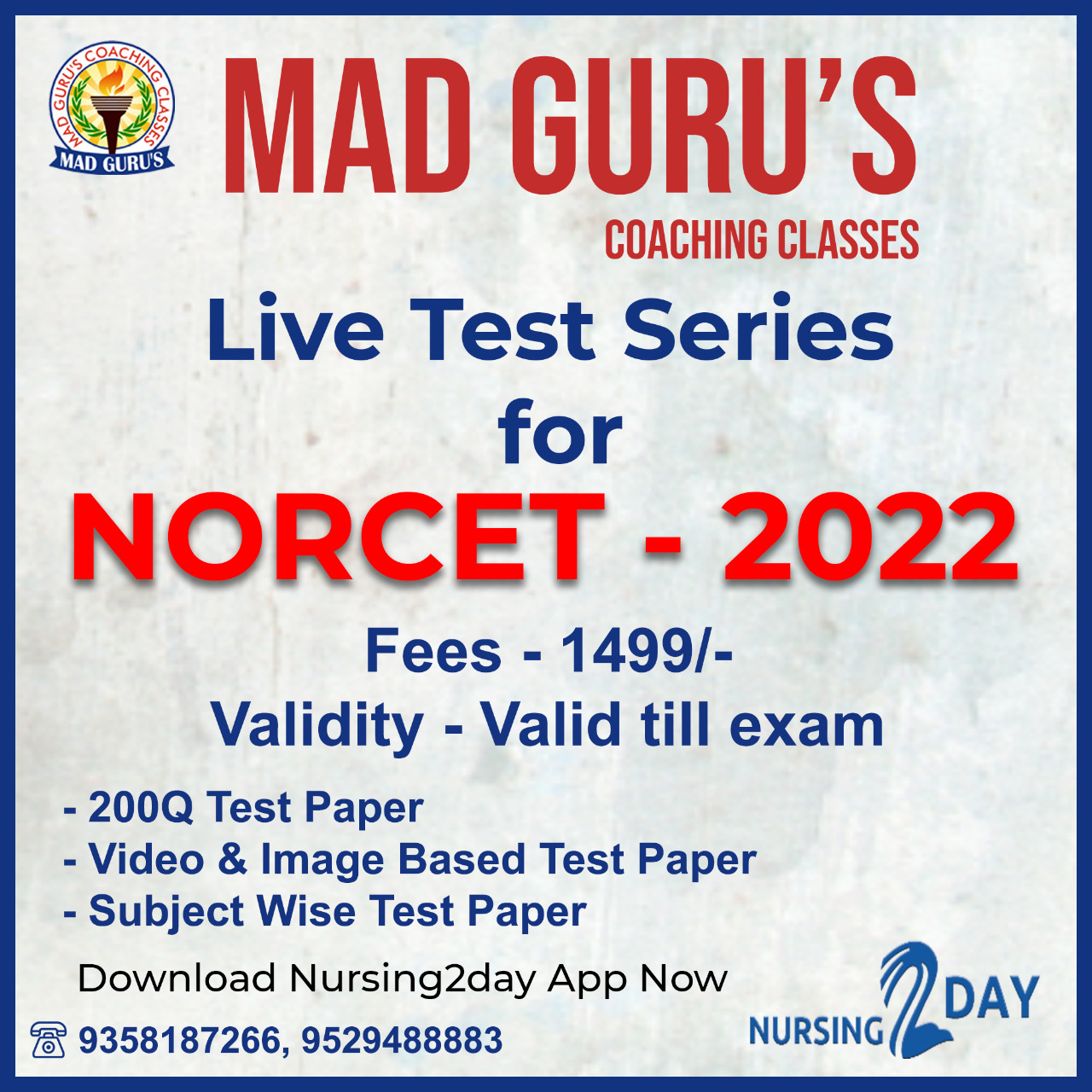 NORCET 2023 Test Series Membership